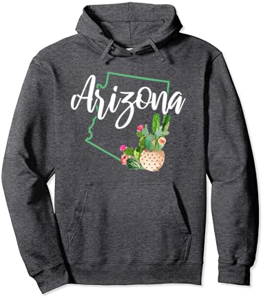 Arizona Büszkeség Állami Térkép Kaktusz Vintage Arizona Kapucnis Pulóver