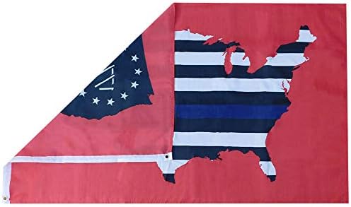 Az amerikai Nagykereskedelmi Áruház, Betsy Ross Vékony Kék Vonal 1776 USA Térkép 100D 3x5 Zászló Trump Rendőrség Él Számít
