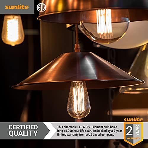 Sunlite 80750-SU LED ST19 Végtelen Stílus Edison-Izzó 8.5 Watt (60W Egyenértékű), 880 Lumen, Közepes Bázis (E26), Szabályozható,