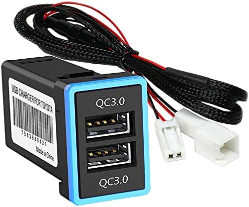 Cllena Quick Charge 3.0 Dual USB Port Töltő Aljzat LED-es Toyota