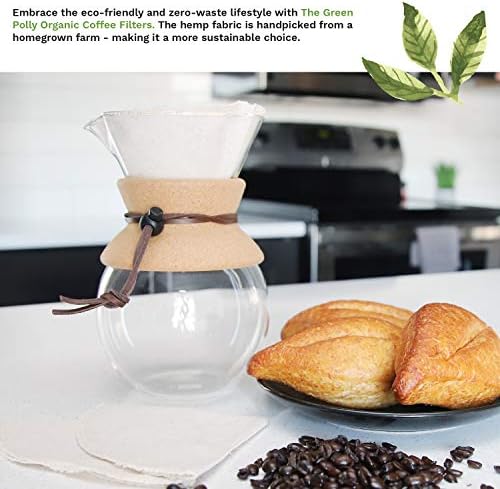 TGP Bio Kender Ruhával Kávé Szűrő Kúp, No. 4, 3-Pack, Újrafelhasználható | Nulla-Hulladék Környezetbarát | Minden-természetes Kender,