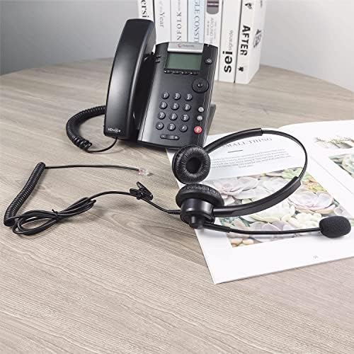 Wantek RJ9 Telefon Headset Mikrofonnal a zajcsökkentés, Binaurális Iroda Telefon Headset Működik a Polycom VVX411 VVX410 VVX400