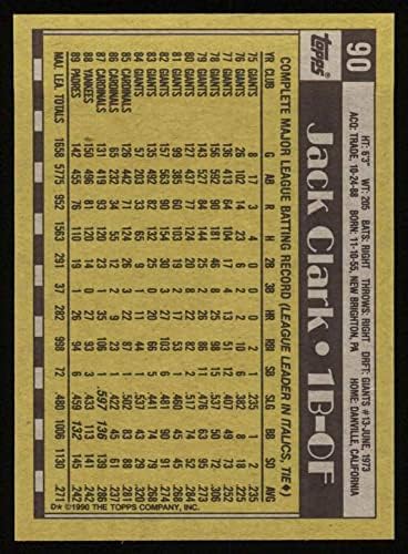 1990 Topps 90 Jack Clark San Diego Padres (Baseball Kártya) NM/MT Padres