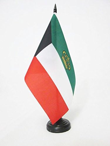 AZ ZÁSZLÓ Emiri Standard Kuvait Táblázat Zászló 5 x 8 - Kuvaiti Királyság Asztal Zászló 21 x 14 cm - es, Fekete Műanyag pálca,