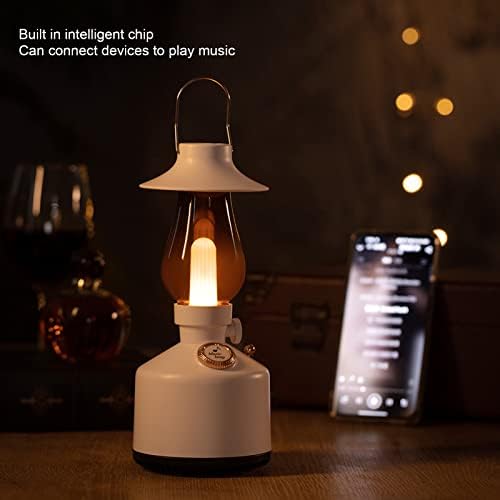 Retro Bluetooth Hangszóró, LED-es Fények, Klasszikus Zene, Éjjeli Lámpa Hordozható Bluetooth Hangszóró Szabályozható Gyertyafényes Környezeti