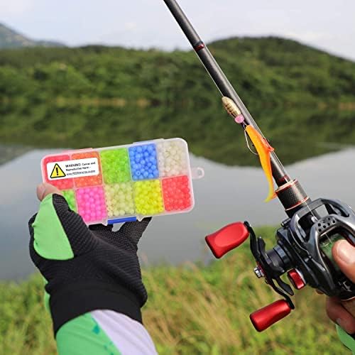 OROOTL Halászati Gyöngyök Válogatott Kit - 1000pcs 5mm Kerek Úszó Fény Halászati Gyöngyök Fényes, Kemény Műanyag Halászati Rig Gyöngyök