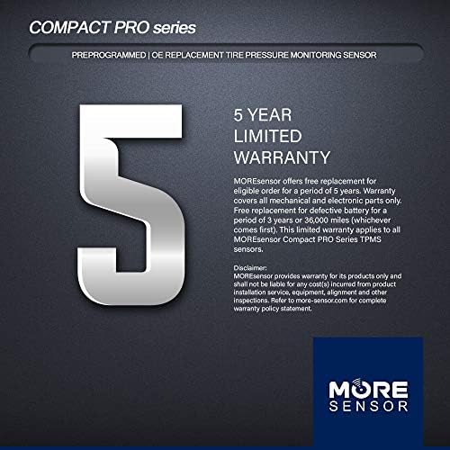MORESENSOR Compact PRO Series 315MHz TPMS Abroncs Nyomás Érzékelő 4-Pack | előre programozott, Válasszuk a lehetőséget, 100+ Amerikai/Japán