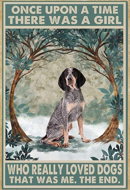 Curtey Fém Plakát Plakett Bluetick Coonhound Rose egy Lány Nagyon Szerette a Kutyákat Poszter Wall Art Home-Decor Vintage Fal lakberendezés