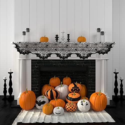 Halloween Dekoráció Fesztivál Csipke Táblázat Kandalló Lobogó Ruhával Kandalló Dekoráció Medál Bling Dekoráció Fürdőszoba