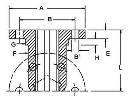 KF23B Ametric Metrikus Spline Persely F Típusú, KN 23x28 Profil, Bronz, DIN 5463 , 62 mm-es (A) Külső Átmérő, 50 mm (B)