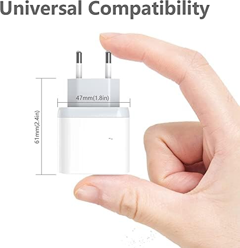 Anigaduo 25W USB-C-Európai Csatlakozó Adapter 6FT Kábel iPhone 14/14 Pro/14 Pro Max/14 Plus/13/12/11 Utazási USBC Töltési Áram Töltő
