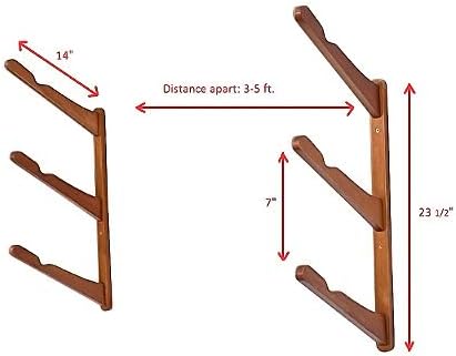 RB Szörf Deszka Fali Rack 3 Táblák Multi Működő Tároló, vagy a Kijelző Mount a Bambusz vagy Sötét Fa | Működik Longboard & Shortboards