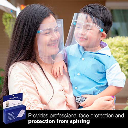 5 Csomag Biztonsági Arcvédőt A Biztonsági Szemüveg - Újrafelhasználható Állítható Arcvédőt A Plexi Védő Maszk - Anti-Köd Teljes