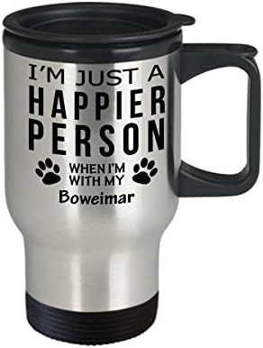 Kutya Szerető Utazási Bögre - Boldogabb Ember A Boweimar -Kisállat-Tulajdonos Mentő Ajándékok