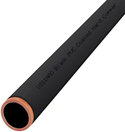Visiaro Fekete PVC Bevont Kemény Réz Cső, 10ft, Külső Átm 10 mm, Falvastagság 14 swg, 2mm PVC bevonat, egy Csomag 20