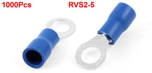 uxcell PVC Szigetelésű Gyűrű Terminál, Kábel-Lug RVS2-5 AWG 16-14 Drót, 10 Stud, 1000 Darab
