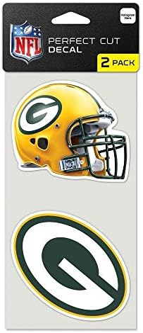 WinCraft NFL-Green Bay Packers 47568011 Tökéletes Vágás Matrica Szett (2), 4 x 4