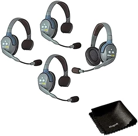 HogoR Eartec UL431 Ultralite Vezeték nélküli Mikrofon Rendszer, 1 Master 3 Távoli Headset (3 Kislemez & 1 Dupla) Bunled a tisztítókendővel