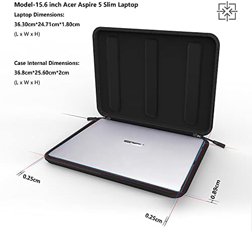Smatree 15-16 colos Laptop Sleeve Kemény EVA Shell Esetében 16inch MacBook Pro 2021, 15.6 Asus Zenbook Flip 2022 Laptop táska（Nem