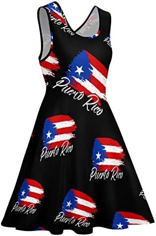 Évjárat Puerto Rico Zászló Női Ujjatlan Ruha Kerek Nyak Mini Ruha Laza nyári Ruha Tartály Ruha