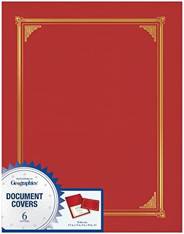 Geographics® Dokumentum leírja, 9 3/4 x 12 1/2, Piros, Csomag 6