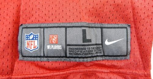 2012-es San Francisco 49ers 32 Játékban Használt Piros Gyakorlat Jersey L DP28550 - Aláíratlan NFL Játék Használt Mezek