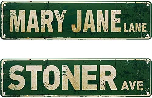 2 Db Vintage Kijárat Tábla Dekoráció Retro Avenue Utcában Jel Lane Jel Fém Tin Utca Jel Haza Fal Hálószoba Decor, 4 x 16 Cm (Stoner