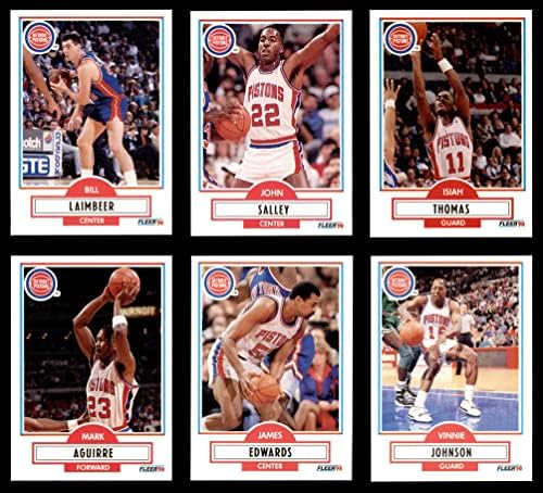1990-91 Fleer Detroit Pistons Szinte Teljes Csapat készen áll a Detroit Pistons (Set) NM/MT Pistons