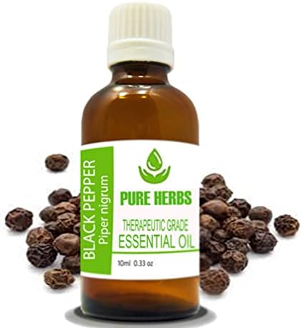 Tiszta Gyógynövények, Fekete Bors (Piper nigrum) Pure & Natural Therapeautic Minőségű illóolaj Nélkül Szemcsepp 10ml