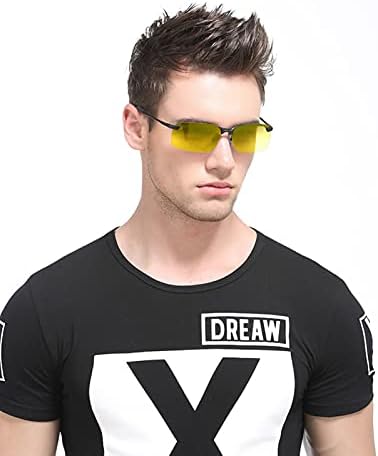 Dexlary éjjellátó Vezetés Szemüveg Tükröződésmentes Polarizált Napszemüvegek UV400 Férfiak Sárga Esős Biztonsági elleni Védőszemüveget
