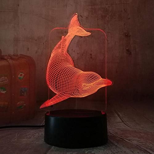 A gyermekek Baba Ajándék Gyerekeknek-3D LED Rajzfilm Éjszakai Fény Delfin Asztal Aludni Lámpa Kreatív Hálószoba Kávézó lakberendezés