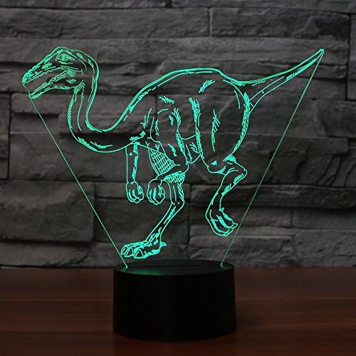 3D Dinoszaurusz Éjszakai Fény Érintse meg a Kapcsolót Dekor Asztal, Íróasztal Optikai Illúzió, Lámpák 7 színváltó LED Lámpák asztali