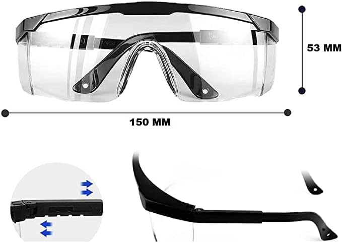 Euxor, (3 Csomag) Biztonsági Szemüveg Anti-Köd & Összetört Bizonyíték, ANSI Z87.1 & EN 166 UV Ellenálló Védő Szemüveg, Védőszemüveg,