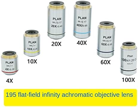 Mikroszkóp Készlet 4X10X20X40X 60X100X Terv Infinity remek akromatikus Objektív Mikroszkóp Objektív Adapter (Szín : 100X)