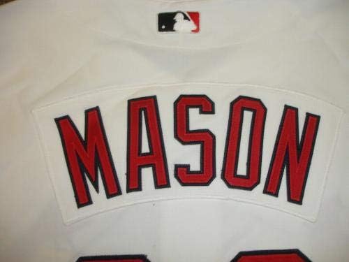 2005 Marty Mason SL Bíborosok Játék Használt Haza Jersey w/Busch Stadion Javítás LOA - MLB Meccset Használt Mezek