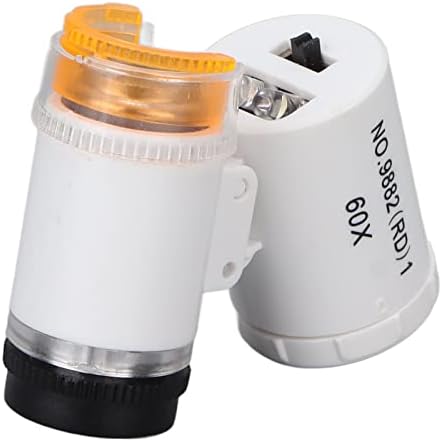 Mini Mikroszkóp, Nagyító, Ergonomikus Akril Optikai Lencse 60X LED Hordozható Ékszerek Azonosítani Mikroszkóp Tároló Táska
