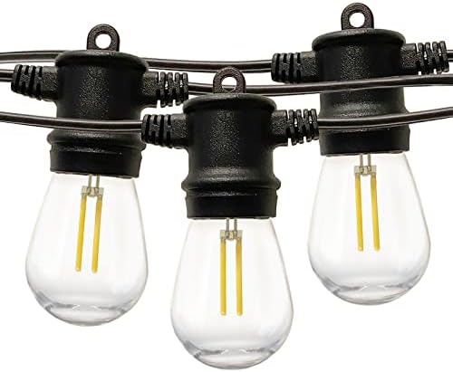 Banord Szabadtéri String Fények, 51FT Kerti Fények Fényes 2W Törhetetlen LED Szabályozható Műanyag Izzók Vízálló Kültéri függő Lámpák