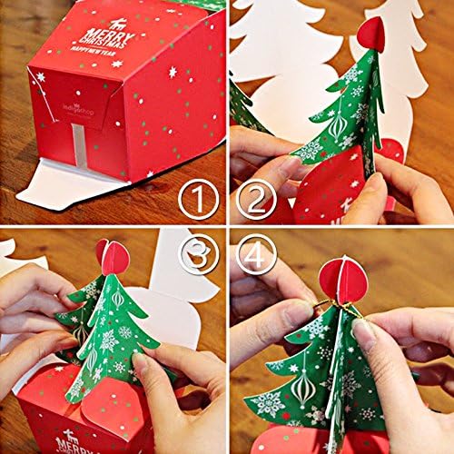 Mikro Kereskedők Boldog Karácsonyt Fa Ajándék Táskák Bell Szalag Papír Mellett Édesség Fuvarozó Candy Apple Dobozok 10db