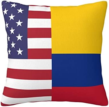 Amerika, Kolumbia Barátság Zászló Puha, Kényelmes, Kétoldalas Plüss Párna Esetben Erős Haza Praktikum 18 X 18.