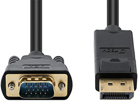 DTECH 6ft Displayport-VGA Kábel Férfi nő Plug Videó Adapter Aranyozott Csatlakozó (Fekete, 6 Láb)