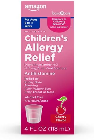 alapellátás Gyermekek Allergia Enyhítésére Folyékony Gyógyszert Difenhidramin HCl, Cseresznye Ízű, 4 Fl Oz