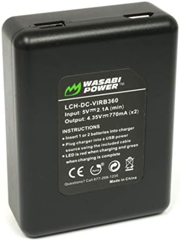 Wasabi Power Akkumulátor (2 Csomag), valamint a Kettős USB Töltő Garmin VIRB 360 Garmin 010-12521-10