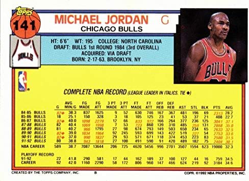 1992-93 Topps 141 Michael Jordan Kosárlabda Kártya - 1. a Topps Kártya