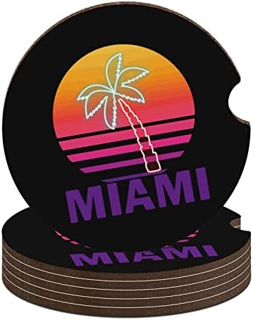 Miami Nyári Pálma Fa Autó-Kupa Hullámvasút, pohártartó, Csúszásmentes Szőnyeg lakberendezés Ajándék Szett 4DB