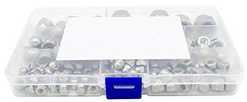 Guard4U 6-328-3210-24 1/4-20 5/16-18 3/8-16 1/2-13 UNC Makk Kupola Kap Fejét Hex Nuts Választék Kit-120Pcs 7-Féle 304 Rozsdamentes