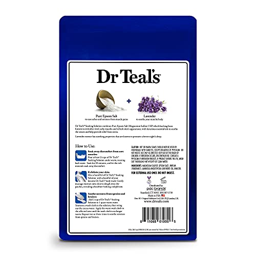 Dr. Teal Tiszta Epsom Só, Megnyugtatja & Aludni, Levendula, 3 lb (Pack 4) & Tiszta Epsom Só, Relax & Enyhülést Eukaliptusz -, Fodormenta,