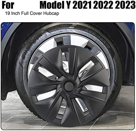 Autó Kerékagy Kap 19 Hüvelyk Teljes Borító Dísztárcsa Szénszálas Dekoratív Autóipari Tartozékok Kompatibilis a Tesla Model Y 2021 2022 2023