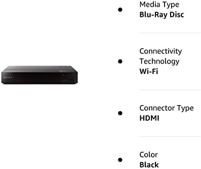 Sony BDP-BX370 Blu-ray Lejátszó, Beépített Wi-Fi-vel, valamint a HDMI-Kábel (Megújult)