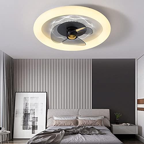 KMYX Fény Luxus Láthatatlan Csendes Ventilátor Lámpa Hálószoba, Nappali, Csillár 80W LED 3 Színű Fény Kerek Mennyezeti lámpa, Egyszerű Kreatív