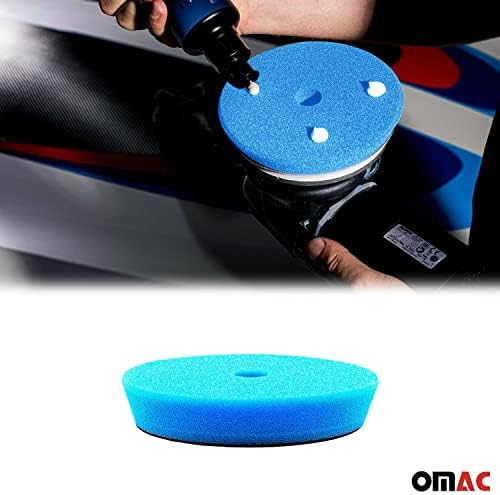 OMAC Autó Tisztító Készlet | Autóipari Részletező Mosó Üveg Kerék Bőr Polírozó Készlet (Vágó Pad-Kék - X-Vágott 2000)